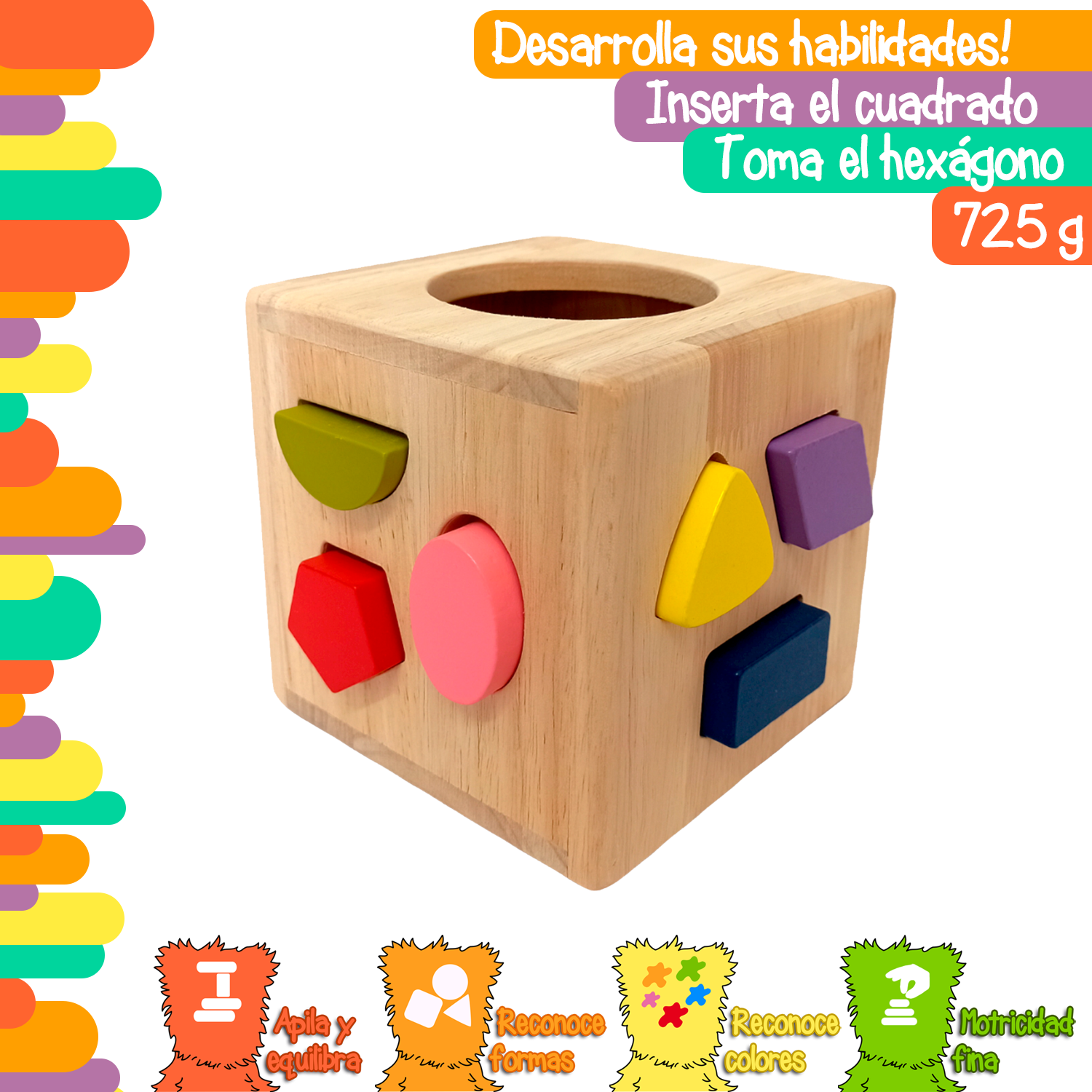 DAZZTIME Cubo de Habilidades Juguetes Montessori,Cubo de