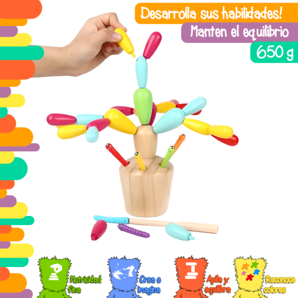 Cactus de madera Montessori - Imagen 2