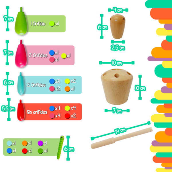 Cactus de madera Montessori - Imagen 3